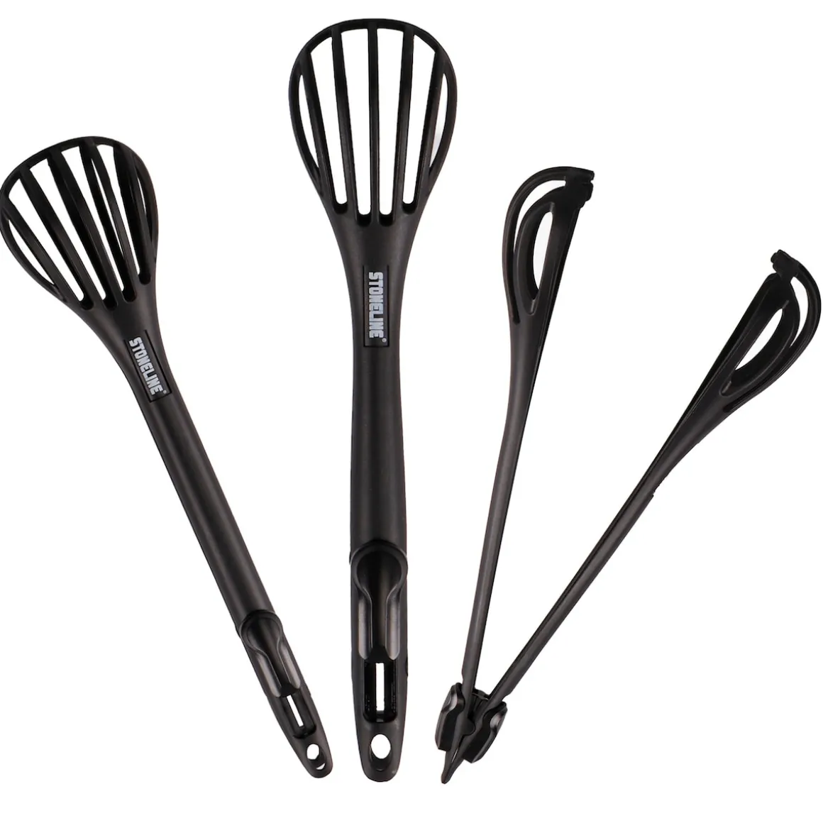 STONELINE 4 in 1 Multifunktionales Schneebesen Küchenzangen Set | 3-teilig