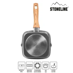 STONELINE Back to Nature Grillpfanne 16 cm | ohne Deckel - Holzoptik