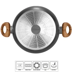 STONELINE Back to Nature Servierpfanne 28 cm | Holzoptik