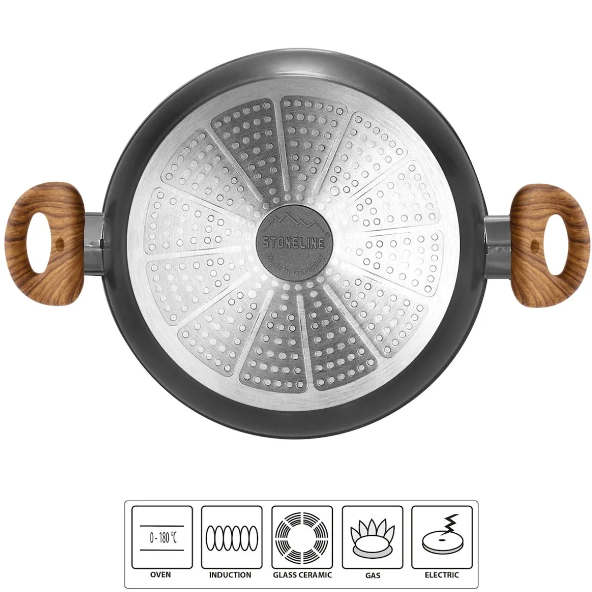 STONELINE Back to Nature Servierpfanne 28 cm | Holzoptik