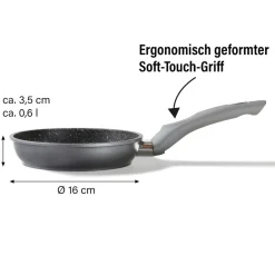 STONELINE Bratpfanne 16 cm | ohne Deckel - Grau
