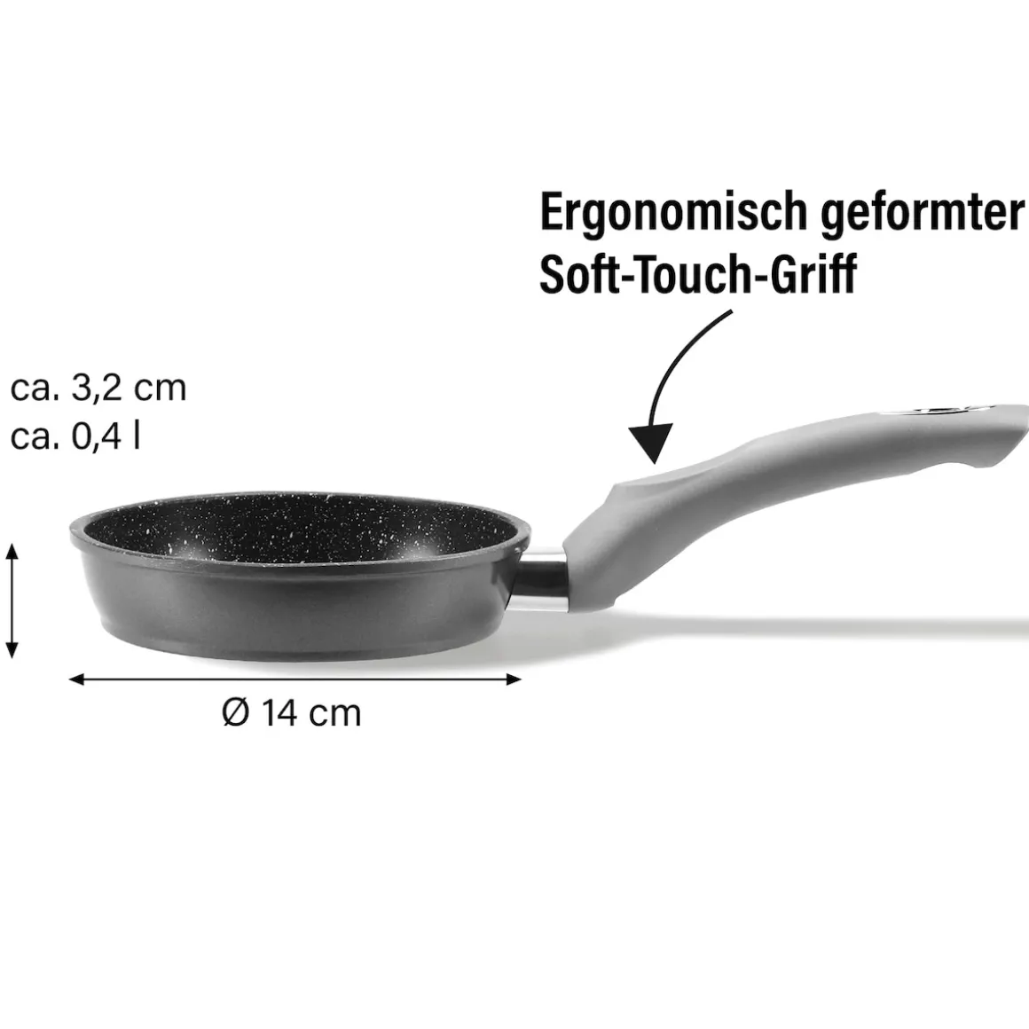 STONELINE Bratpfanne 14 cm | ohne Deckel - Grau