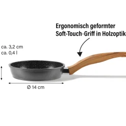 STONELINE Bratpfanne 14 cm | ohne Deckel - Holzoptik