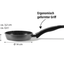 STONELINE Bratpfanne 14 cm | ohne Deckel - Schwarz