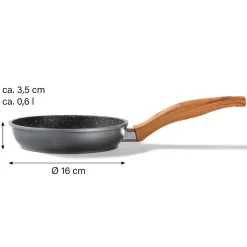 STONELINE Bratpfanne 16 cm | ohne Deckel - Holzoptik