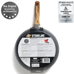 STONELINE Bratpfanne 28 cm | ohne Deckel - Holzoptik
