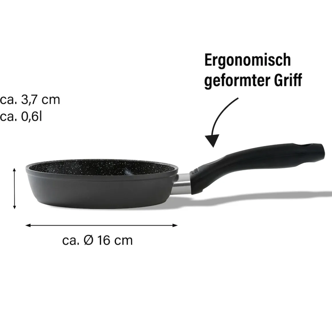 STONELINE CERAMIC Keramik Bratpfanne 16 cm | ohne Deckel
