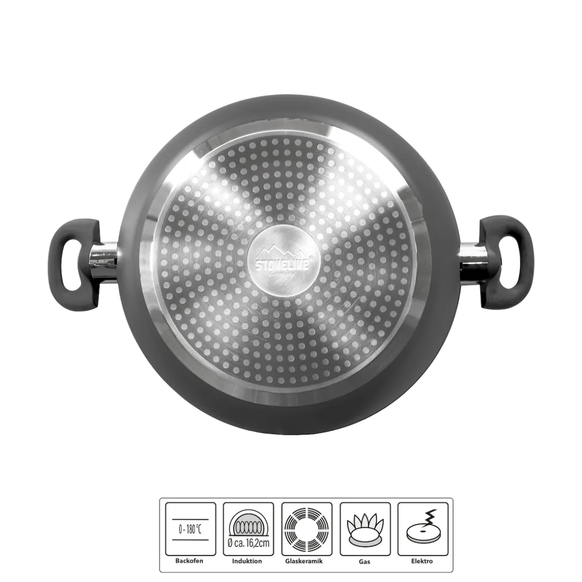 STONELINE CERAMIC Keramik Servierpfanne 24 cm | mit Deckel