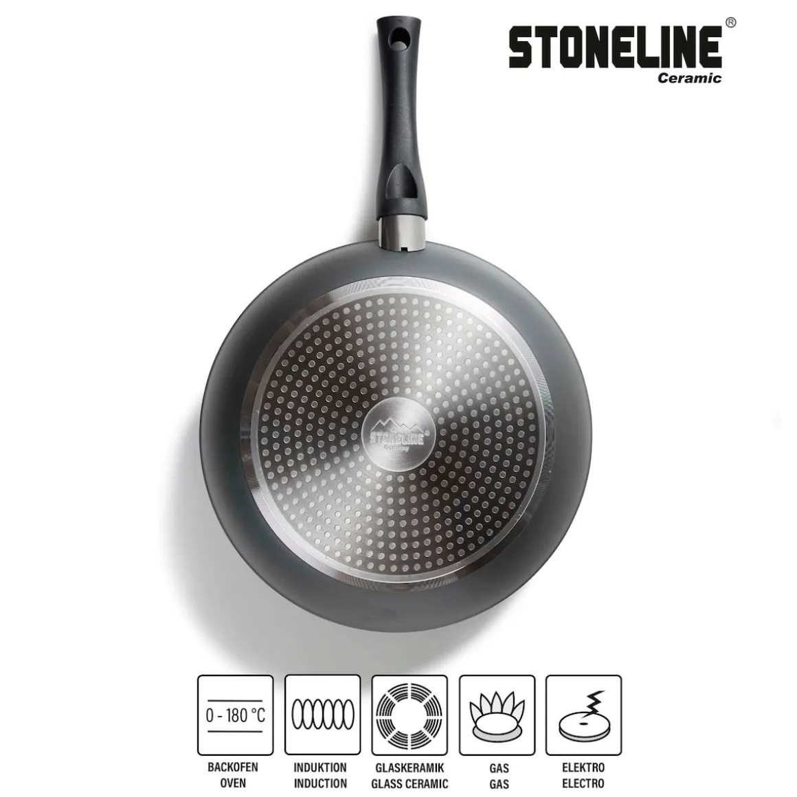 STONELINE CERAMIC Keramik Bratpfanne 28 cm | mit Deckel