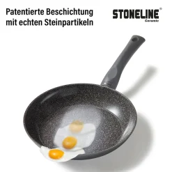 STONELINE CERAMIC Keramik Bratpfanne 24 cm | mit Deckel