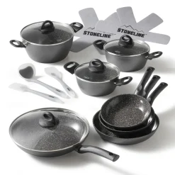 STONELINE CERAMIC Keramik Kochgeschirr-Set 16-teilig 18/20/24/28 | mit Deckeln