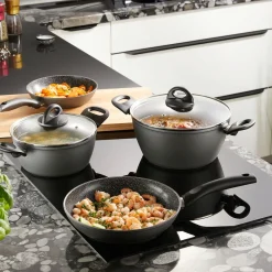 STONELINE CERAMIC Keramik Kochgeschirr-Set 16-teilig 18/20/24/28 | mit Deckeln