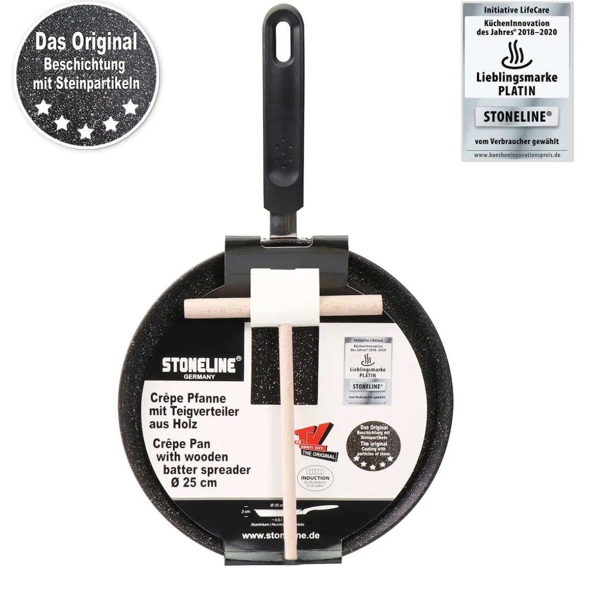 STONELINE Crepe Pfanne 25 cm | Schwarz