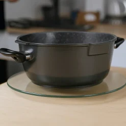 STONELINE Drehbare Glas Servierplatte Tortenplatte 32 cm | Transparent