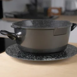 STONELINE Drehbare Glas Servierplatte Tortenplatte 32 cm | Schwarz