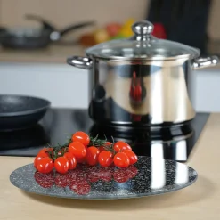 STONELINE Drehbare Glas Servierplatte Tortenplatte 32 cm | Schwarz