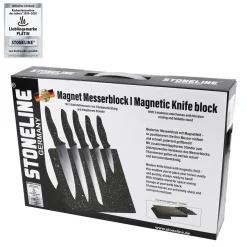 STONELINE Edelstahl Messer Set 5-teilig mit Messerblock | Schwarz