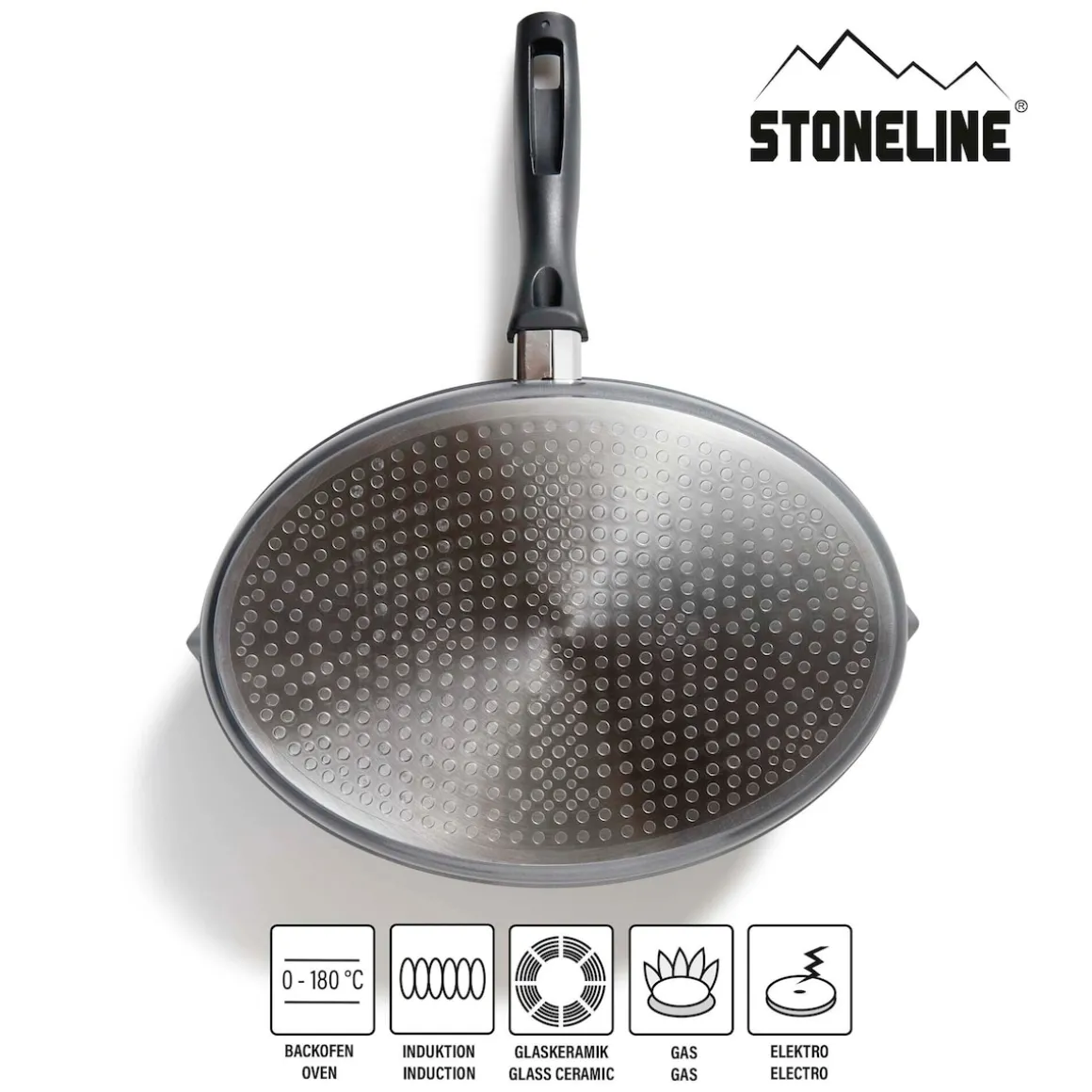 STONELINE Fisch- und Schnitzelpfanne Oval 35x24 cm | mit Deckel