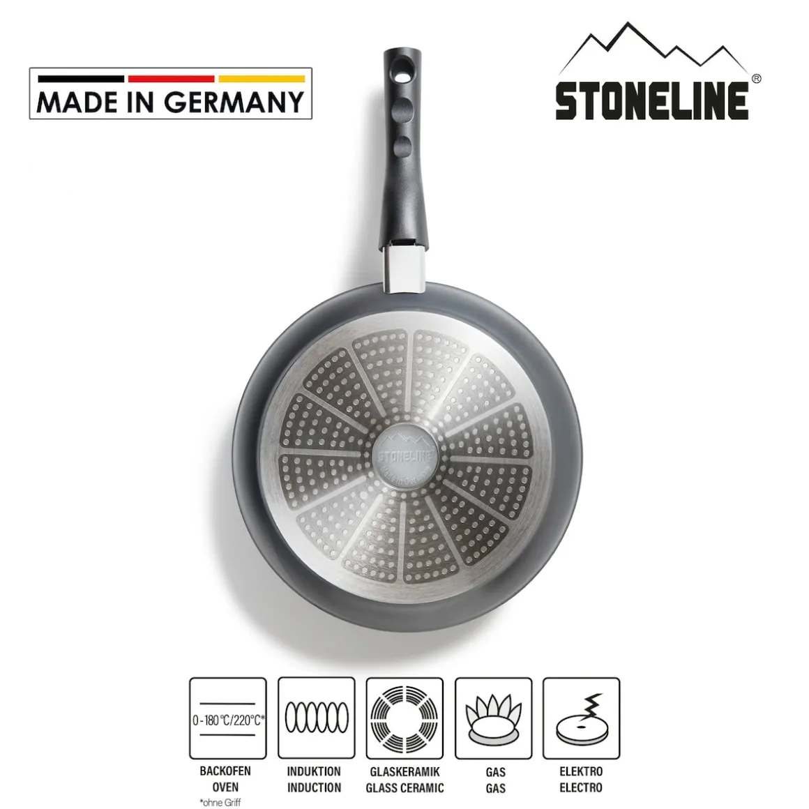 STONELINE Flex Schmorpfanne 24 cm mit abnehmbarem Griff | ohne Deckel