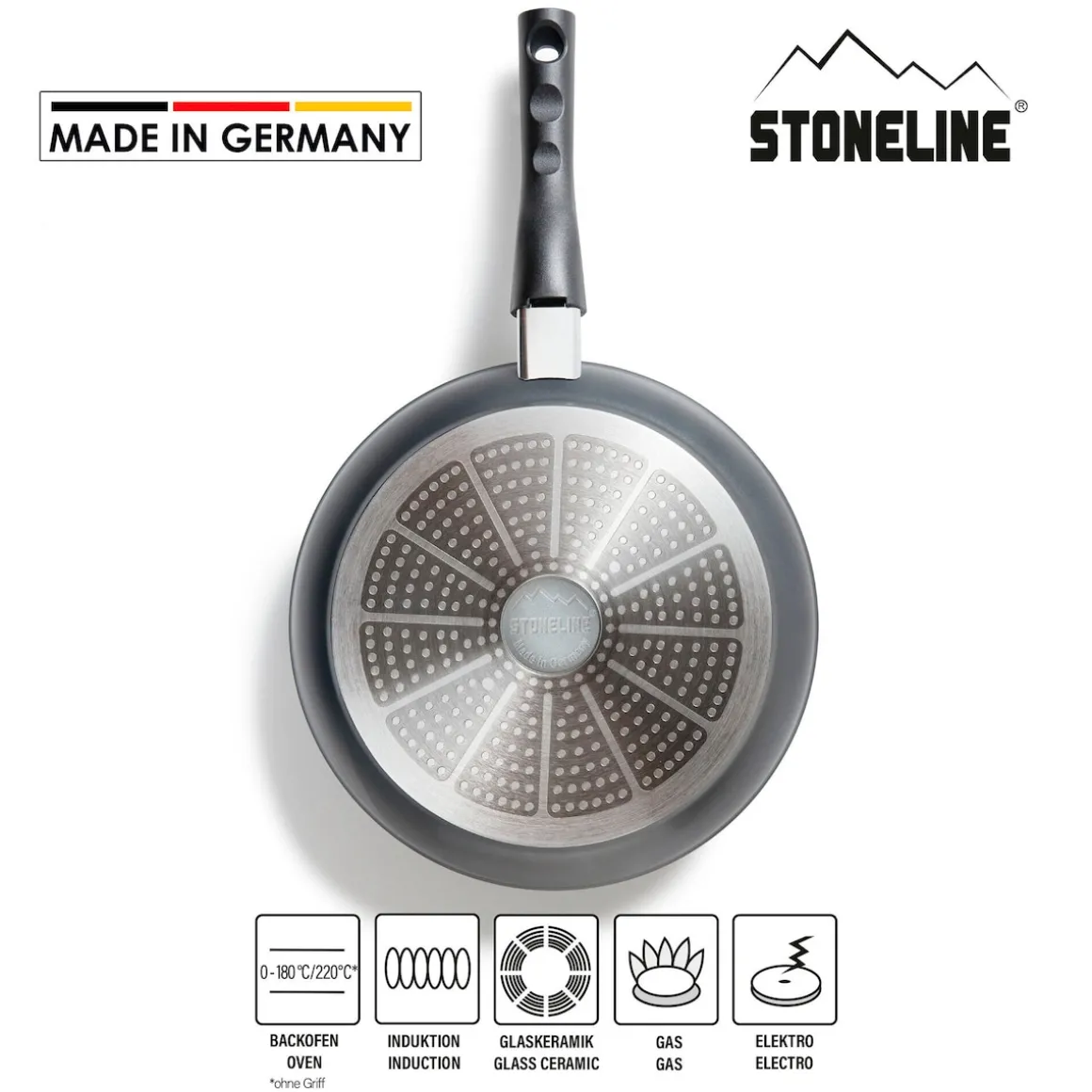 STONELINE Flex Schmorpfanne 28 cm mit abnehmbarem Griff | ohne Deckel