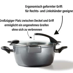 STONELINE FUTURE Kochgeschirr-Set 8-teilig 18/20/24 | mit Deckeln