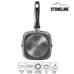 STONELINE Grillpfanne 16 cm | ohne Deckel - Schwarz
