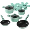 STONELINE Kochgeschirr-Set 11-teilig 18/20/24 Mint | mit Deckeln