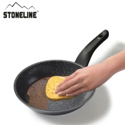 STONELINE Made in Germany Pfannen-Set 6-teilig mit Magnet Griff | ohne Deckel - Schwarz