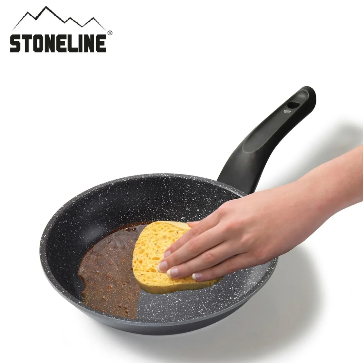 STONELINE Made in Germany Pfannen-Set 6-teilig mit Magnet Griff | ohne Deckel - Schwarz