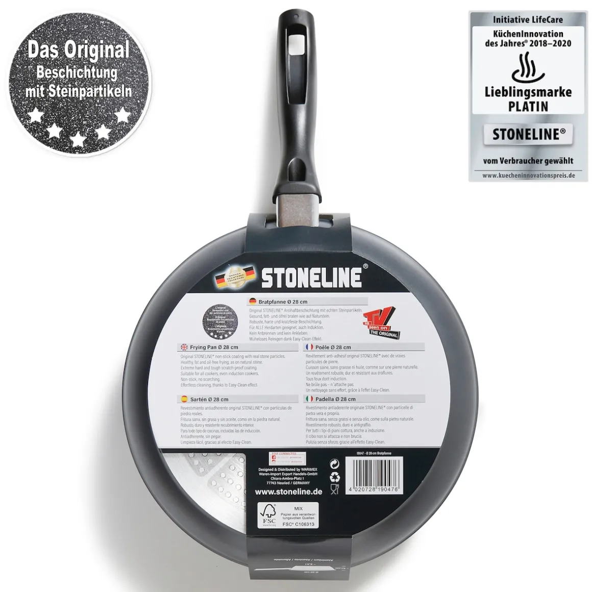 STONELINE Made in Germany Bratpfanne 28 cm | ohne Deckel