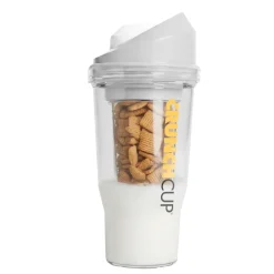 STONELINE Original CrunchCup Tragbarer Müslibecher To Go 260 + 250 ml | Weiß