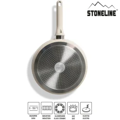 STONELINE Schmorpfanne 28 cm Creme | mit Deckel