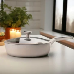 STONELINE Schmorpfanne 28 cm Creme | mit Deckel