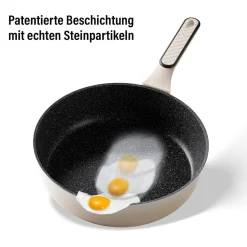 STONELINE Schmorpfanne 28 cm Creme | mit Deckel