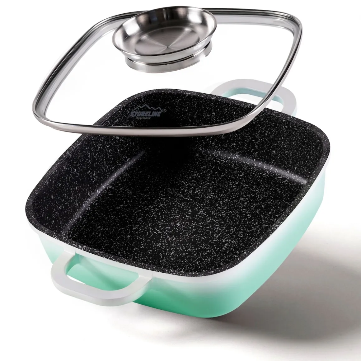 STONELINE Servierpfanne Eckig 20 cm Mint | mit Deckel