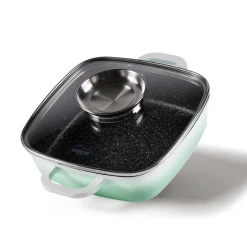 STONELINE Servierpfanne Eckig 20 cm Mint | mit Deckel