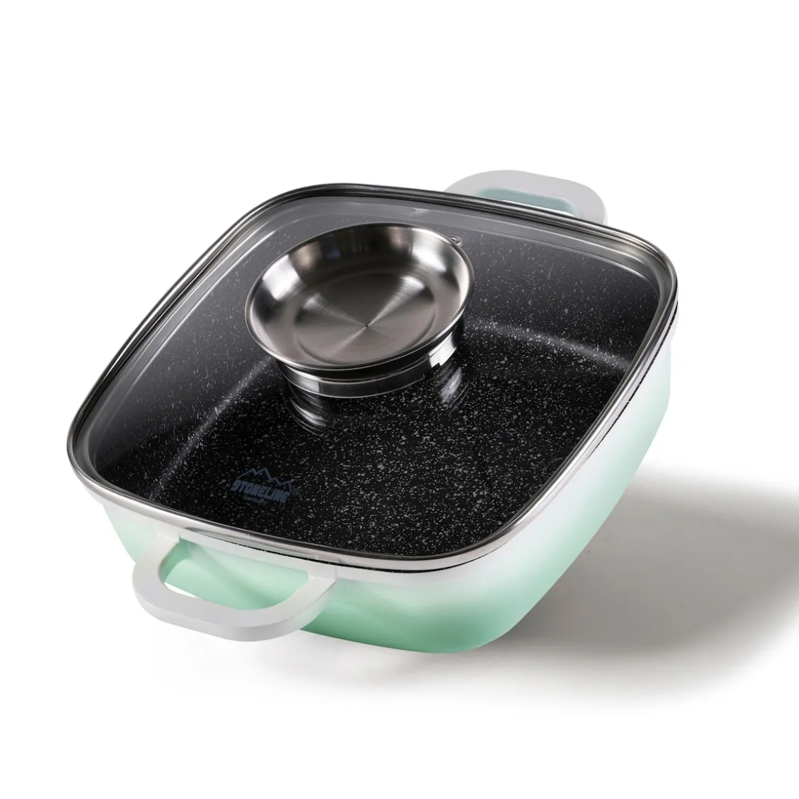 STONELINE Servierpfanne Eckig 20 cm Mint | mit Deckel