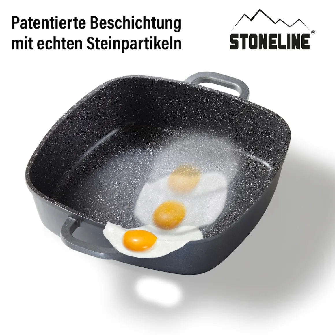 STONELINE Servierpfanne Eckig 24 cm | mit Deckel