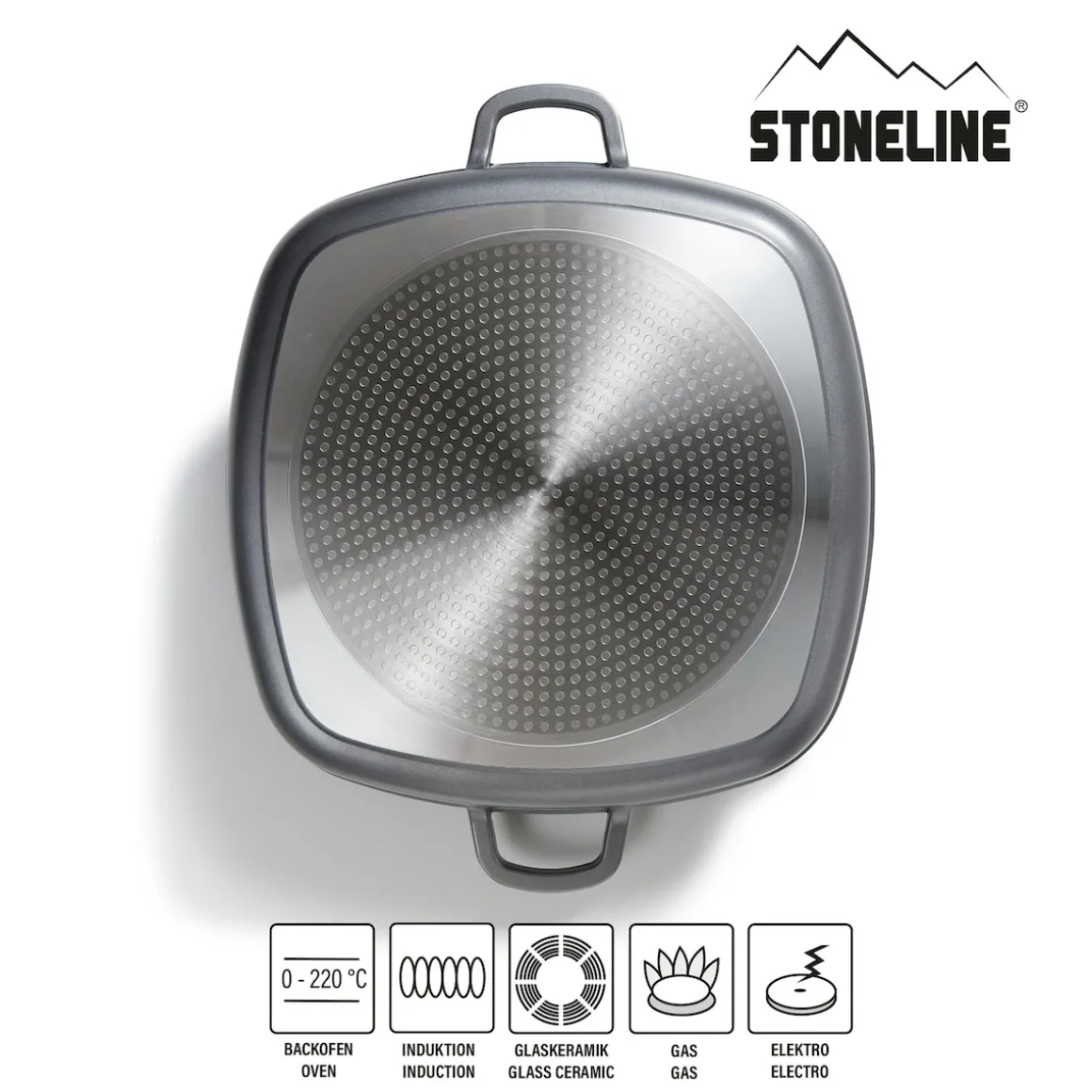 STONELINE Servierpfanne Eckig 32 cm | mit Deckel