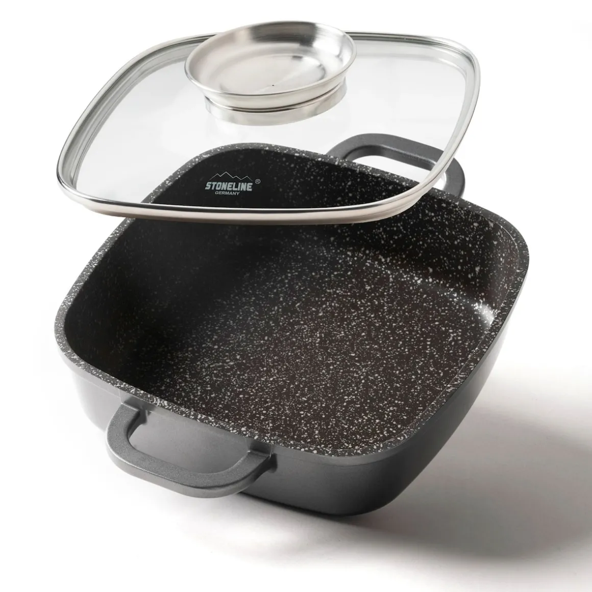 STONELINE Servierpfanne Eckig 20 cm | mit Deckel