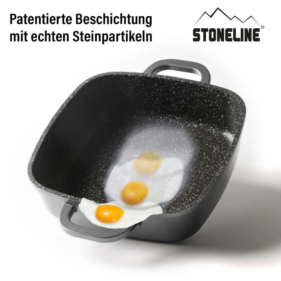 STONELINE Servierpfanne Eckig 20 cm | mit Deckel
