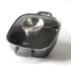 STONELINE Servierpfanne Eckig 20 cm | mit Deckel