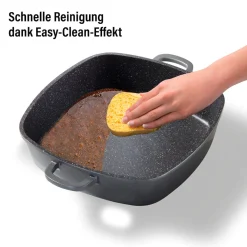 STONELINE Servierpfanne Eckig 28 cm | mit Deckel