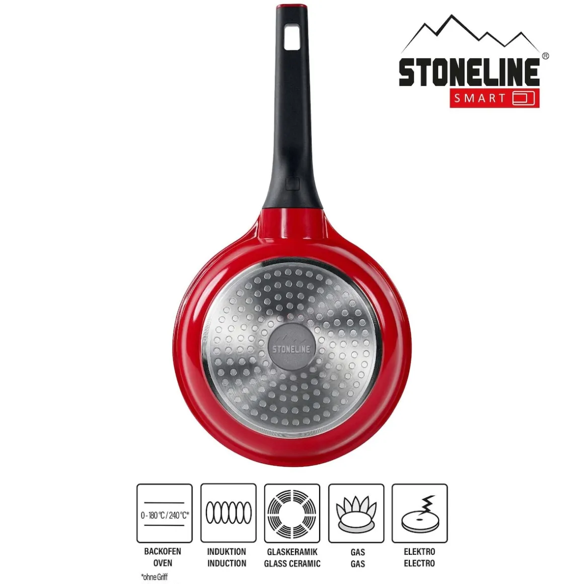 STONELINE SMART Bratpfanne 20 cm | ohne Deckel - Rot