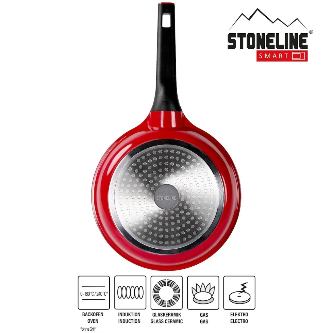 STONELINE SMART Bratpfanne 24 cm | ohne Deckel - Rot