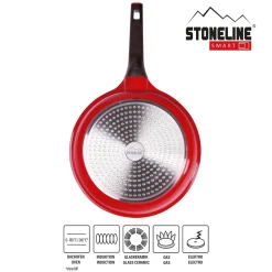 STONELINE SMART Bratpfanne 28 cm | ohne Deckel - Rot