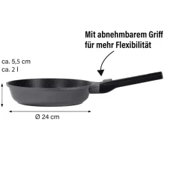STONELINE SMART Bratpfanne 24 cm mit abnehmbarem Griff - Grau