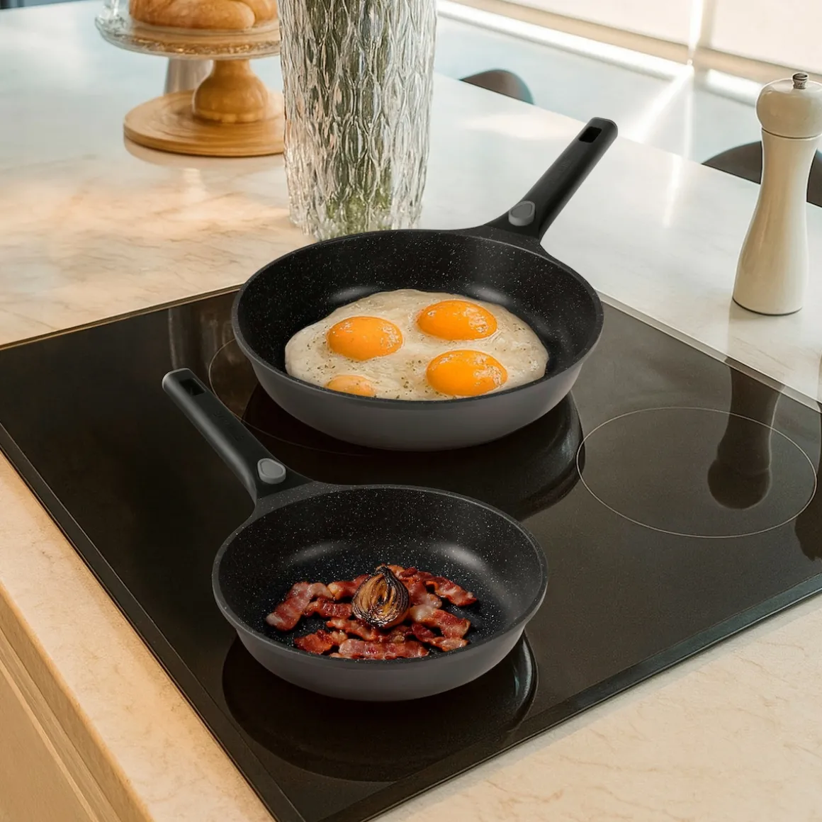 STONELINE SMART Pfannen-Set 2-teilig 24/28 | ohne Deckel - Grau