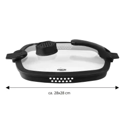 STONELINE SMELL WELL FUTURE Glasdeckel Eckig 28 cm mit SMELL WELL Funktion | Schwarz