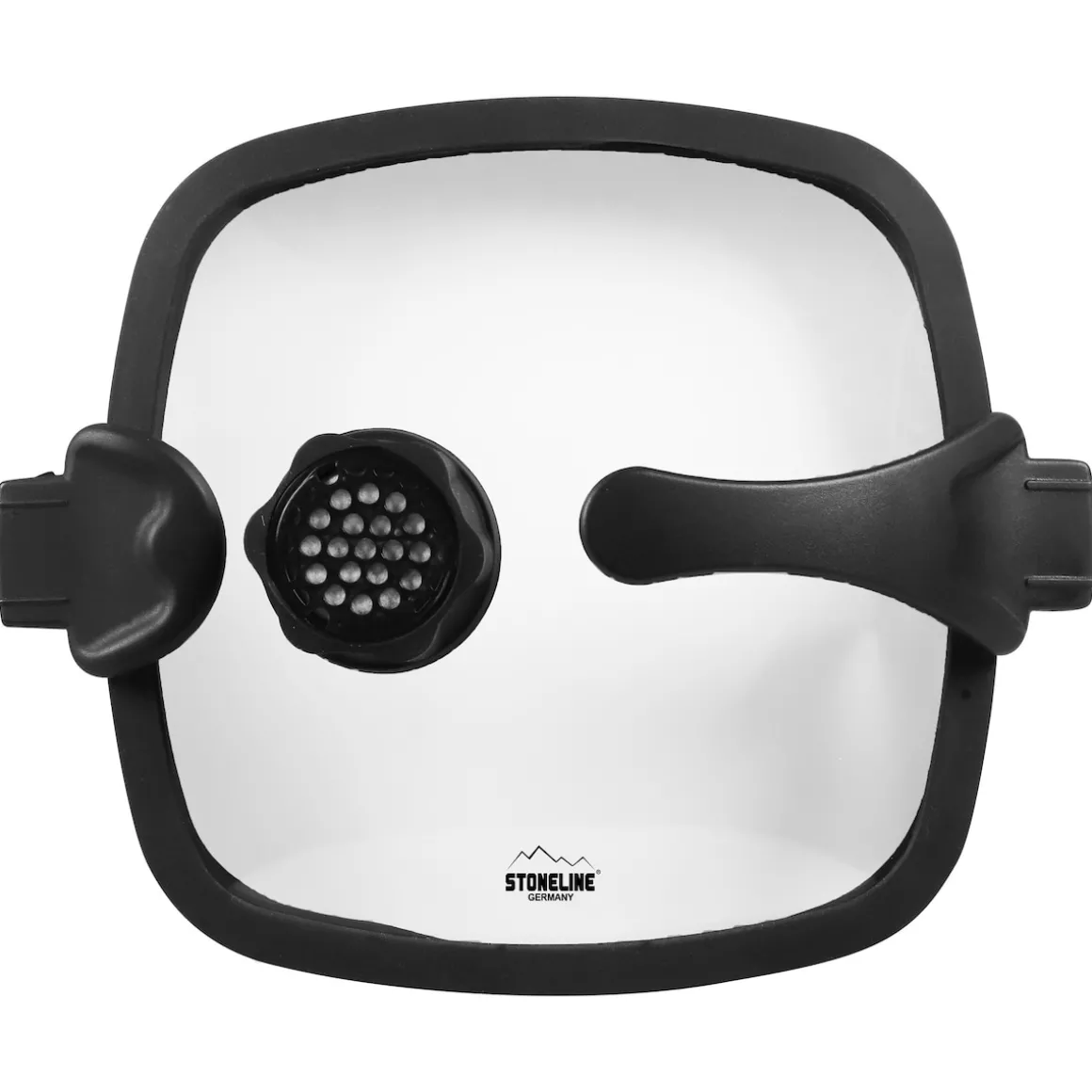 STONELINE SMELL WELL FUTURE Glasdeckel Eckig 28 cm mit SMELL WELL Funktion | Schwarz